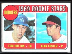 1969 Topps #266 Dodgers 1969 Rookie Stars (Tom Hutton / Alan Foster) EX