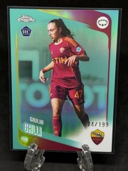 2025-26 Topps Chrome UEFA Women&rsquo;s Giulia Galli #40 Aqua Refractor #/199 RC