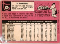 1969 Topps # 292 – AL DOWNING – NEW YORK YANKEES – OFF GRADE