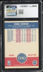 1987-88 Fleer #58 Vinnie Johnson Autograph CGC JSA 4 AUTO 8 VG-EX