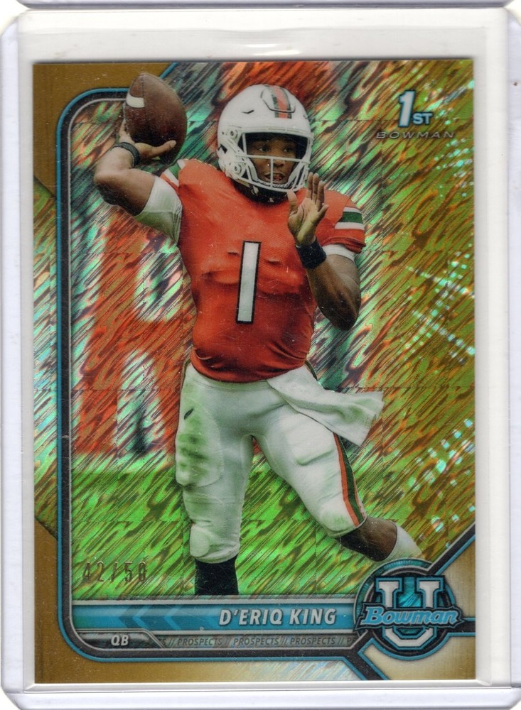 2021-22 Bowman University #58 D&rsquo;Eriq King Gold Shimmer Refractor /50 Miami