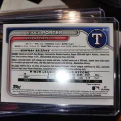 2024 BOWMAN YELLOW DRAFT CHROME #BDC-172 BROCK PORTER RC REFRACTOR 5/75 -TEXAS