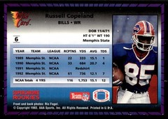 1993 Wild Card Superchrome Rookies Russell Copeland Rookie Buffalo Bills #6