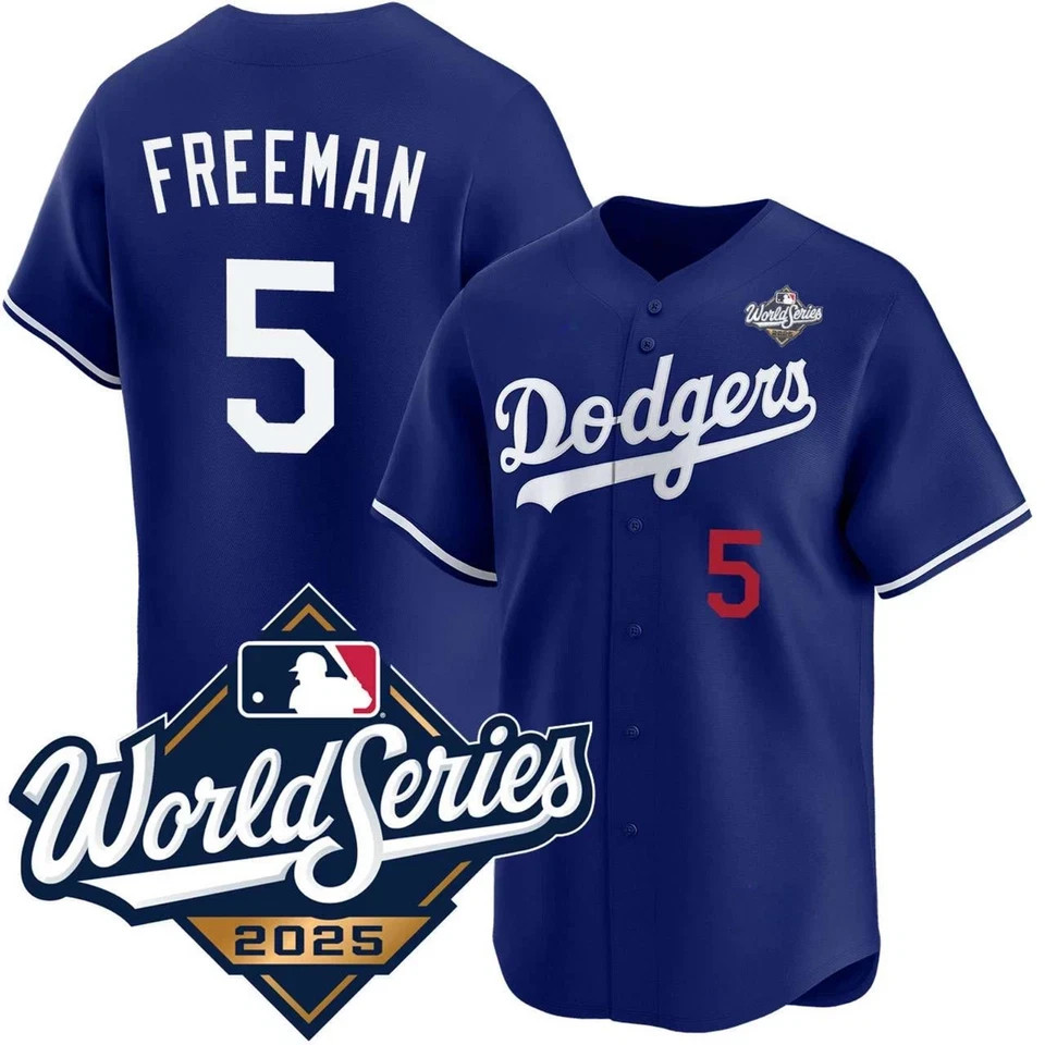 Men&rsquo;s Dodgers Royal 2025 World Series Limited Player Stitched Jersey All Size