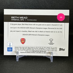 * BETH MEAD 013/199 Aqua Wave Refractor #29 – 2024/2025 Topps Chrome Arsenal