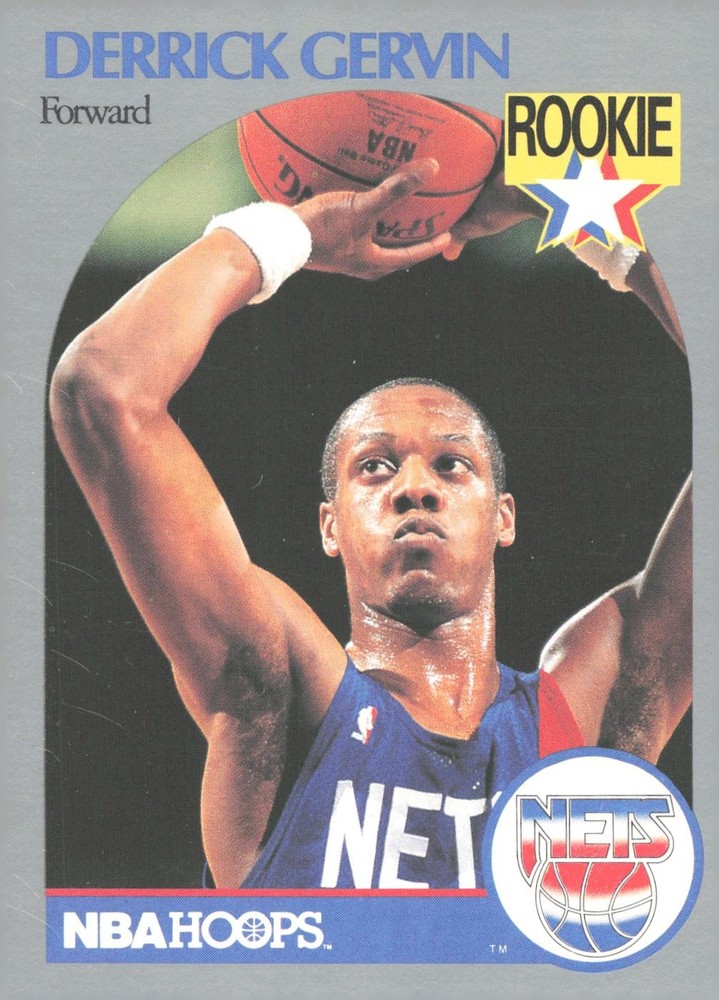 1990-91 Hoops #196 – Derrick Gervin New Jersey Nets Rookie