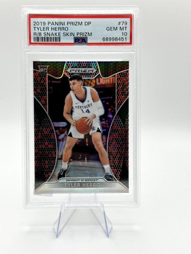 TYLER HERRO 2019-20 PANINI PRIZM RED BLACK SNAKE SKIN PRIZM PSA 10