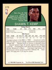 1990-91 NBA HOOPS #279 SHAWN KEMP ROOKIE RC SEATTLE SUPERSONICS