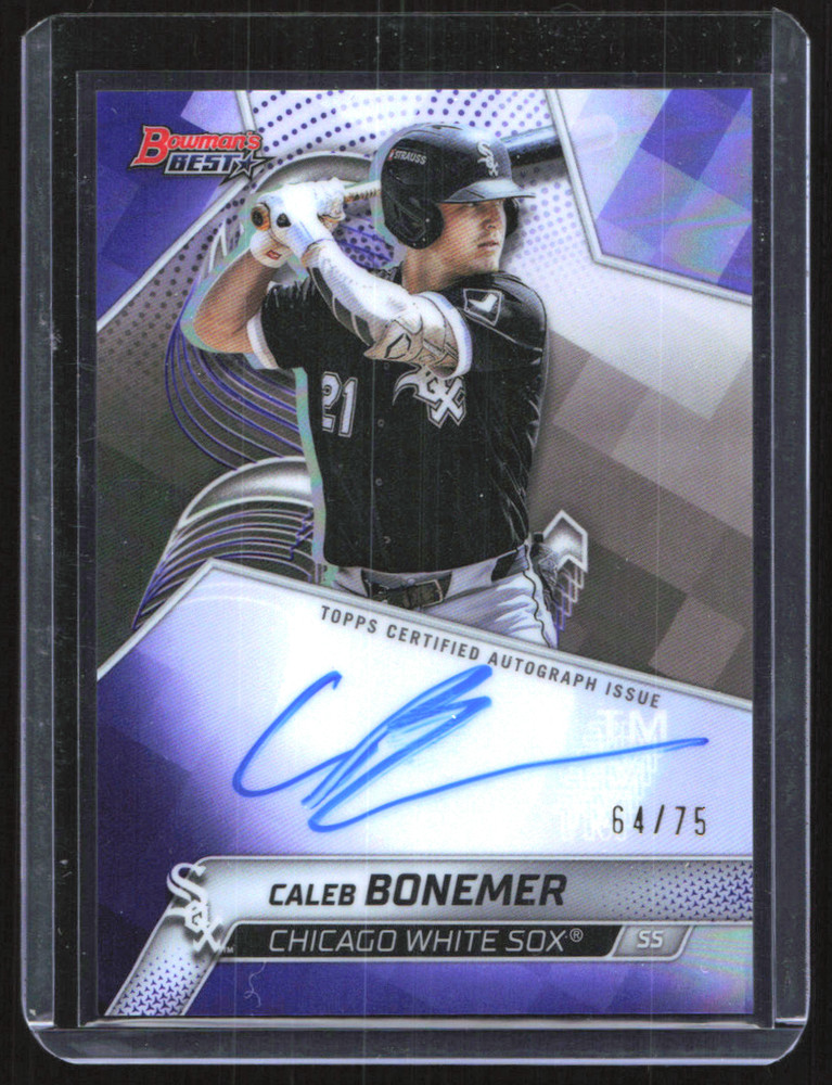 2025 Bowmans Best Caleb Bonemer Auto Purple Refractor /75 White Sox
