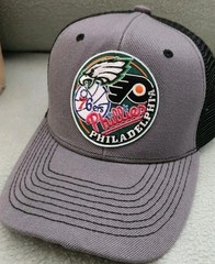Philadelphia Sports Teams Hat Dark Gray & Black Mesh Snapback Cap Adjustable Hat