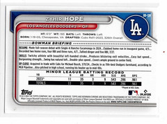Zyhir Hope Los Angeles Dodgers 2024 Bowman Draft 1st Bowman