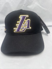 Pro Standard Los Angeles Lakers A-Frame Snapback Trucker Hat Cap Black Purple B4