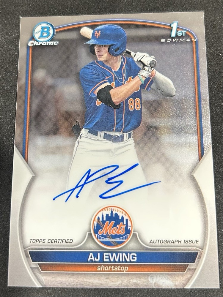 2023 Bowman Chrome AJ Ewing 1st Bowman Auto RC Mets Autograph