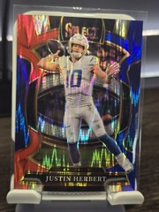 Justin Herbert Los Angeles Chargers 2025 Select #1 Red and Blue Prizm Shock