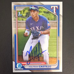 Yolfran Castillo 1st Bowman Chrome Auto IP CPA-YC Texas Rangers