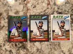 Junior Caminero 2026 Topps Heritage Chrome Refractor, Dark Grey Border & Base
