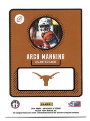 Arch Manning ROOKIE 2024-25 Panini NIL #53 Texas Longhorns