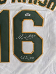 Nick Kurtz Signed Autographed Athletics Jersey Big Amish “25 AL ROY” PSA/DNA