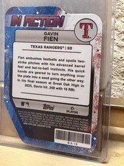 2025 Bowman Draft Gavin Fien In Action Mini-Diamond Refractor 41/150 Rangers