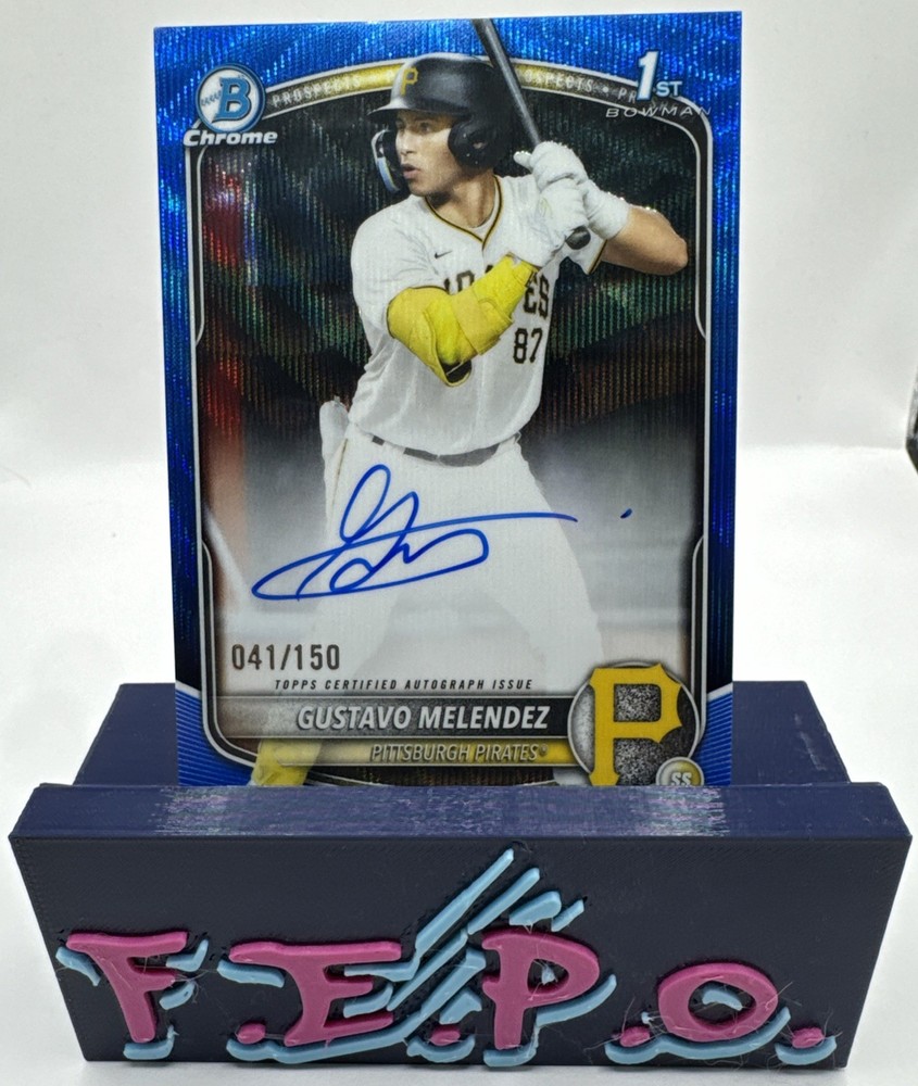 2025 Bowman Chrome Blue Wave Pirates Gustavo Melendez Auto 41/150 #CPAGM
