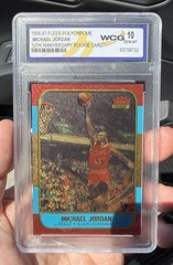1996 MICHAEL JORDAN 👑 FLEER 10TH ANNIVERSARY « BRUSHED GOLD » ROOKIE CARD! 10 🔥