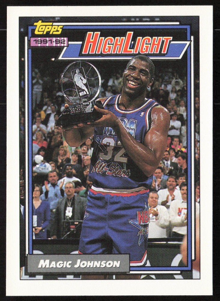 Magic Johnson 1992-93 Topps Highlight #2 Los Angeles Lakers