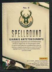 2021-22 Panini Donruss Elite Giannis Anteteokounmpo Spellbound &lsquo;A&rsquo; Bucks