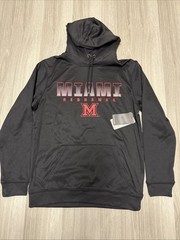 NWT Men’s Medium Miami Of Ohio RedHawks Colosseum Brand Black Pullover Hoodie