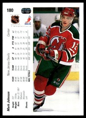 1990-91 Upper Deck #180 Mark Johnson New Jersey Devils Hockey Card