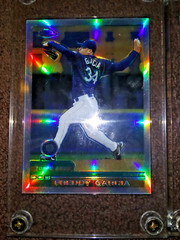 2000 TOPPS CHROME MLB REFRACTORS LOT OF 3: TATIS GREEN GARCIA 4 SCREW 1/4&Prime; CASES