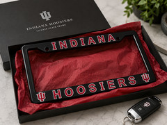 Indiana Hoosiers License Plate Frame Cover – Black – EliteAuto3K