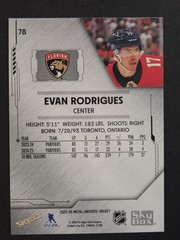 2025-26 Skybox Metal Universe Evan Rodrigues #78 Florida Panthers