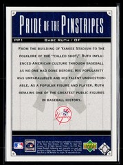 2000 Upper Deck Yankees Legends #PP1 Babe Ruth Pride of the Pinstripes
