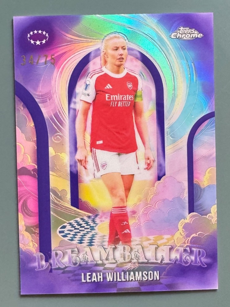 2025-26 Topps Chrome Womens UEFA Dreamballer #DB-5 Leah Williamson /75 Purple