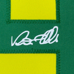 Framed Facsimile Autographed Ronaldo Nazario 35×39 Brazil Yellow Reprint Jersey