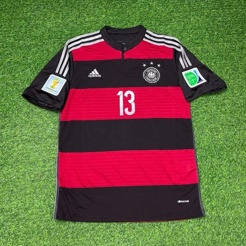 adidas 2014 WC Germany Thomas Müller Away Kit #13 Red and Black | Size M
