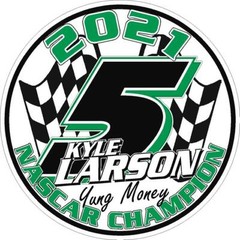 NEW FOR 2021 – #5 Kyle Larson Champion Racing Decal – SM thru XL – Various Clrs
