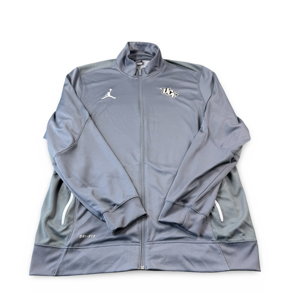Nike Air Jordan Dri-Fit UCF Knights Team-Issued Gray/White Full Zip Jacket 2XL