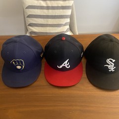 **Lot of 3** New Era MLB Baseball Caps Snapback Braves/Brewers/White Sox