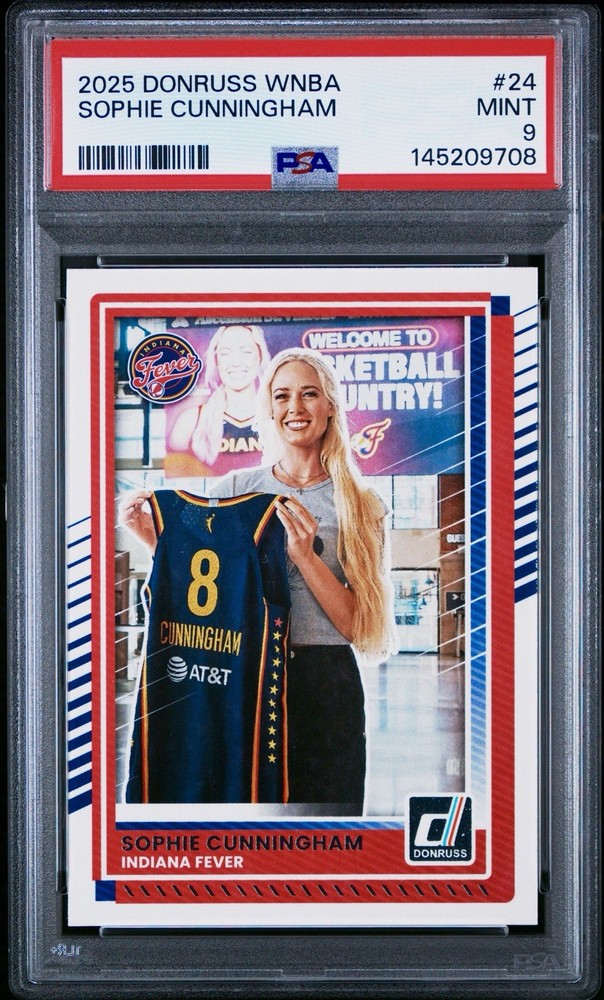 2025 WNBA Panini Donruss Sophie Cunningham PSA 9 ! #24 Low Pop Indiana Fever