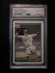 1991 Topps Mark McGwire #270 PSA 8 Rare SLG 618 Error & Glow Back