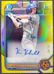2022 Bowman Chrome 1st Yellow REFRACTOR AUTO /75 Kevin Kendall #CPA-KK