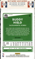 2020-21 Donruss Optic #60 Buddy Hield Blue Velocity Sacramento Kings
