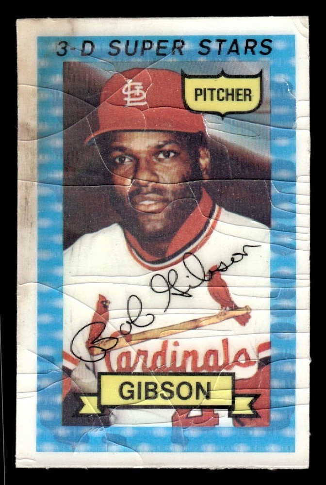 1974 Kellogg&rsquo;s #1 Bob Gibson – Cracked low grade