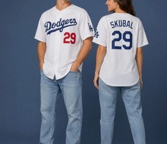 HOT!2026 TARIK SKUBAL DODGERS WHITE, CREAM JERSEY REPRINT SIZE S-5XL