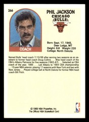 1989-90 NBA HOOPS – Head Coach Trading Card #266 🏀 PHIL JACKSON, Chicago Bulls