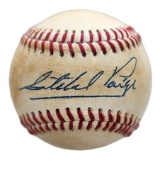 Satchel Paige Autographed 1950s Baseball. Replica Licensed By Paige Estate
