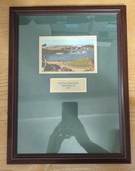 1966 Post Card or Photo of Cypress Point 16th Hole Framed Matted Pebble Beach CA