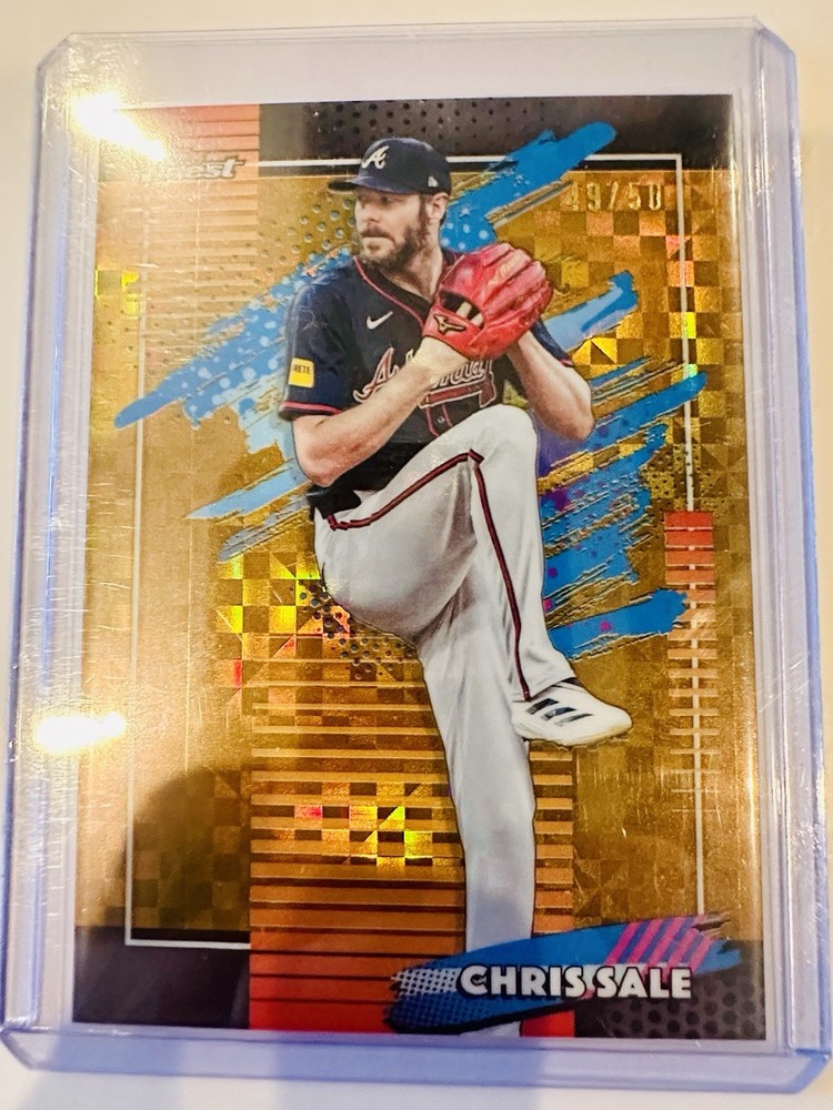 2026 Topps Finest Uncommon Chris Sale #137 Gold X-Fractor 49/50 Braves DH75