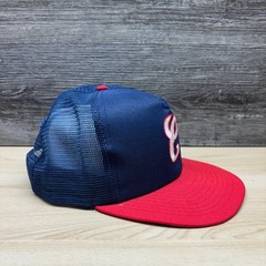 Vintage Cleveland Indians Hat Cap Snap Back Blue Red Trucker Mesh MLB 90s Annco